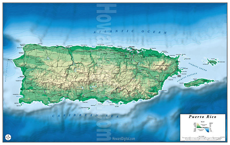 Raised Relief Maps - Puerto Rico Model - Location