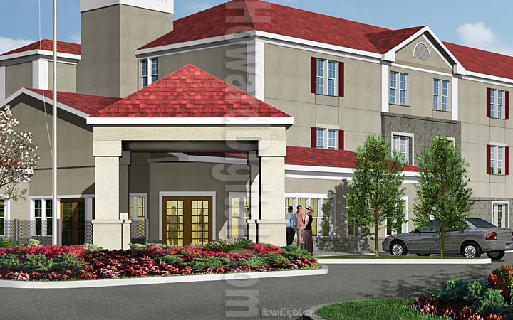 Digital Rendering - EconoLodge Hotel - HowardDigital