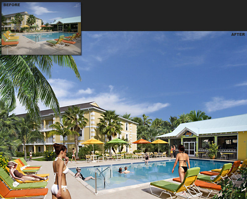 Photo Retouch - Sun Shine Suites - Cayman Islands